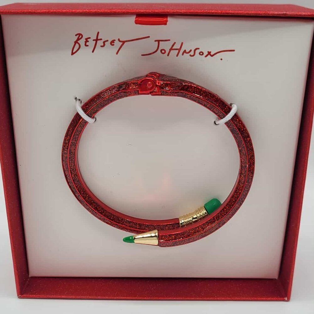Betsey Johnson Christmas Pencil Bangle Bracelet NWT!  NEW!